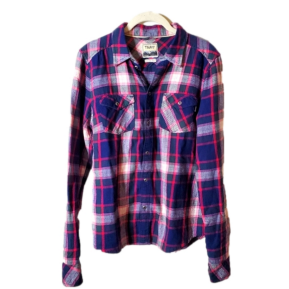 Aritzia TNA Classic Fit El Dorado Plaid Flannel Button Down Shirt - Picture 1 of 13